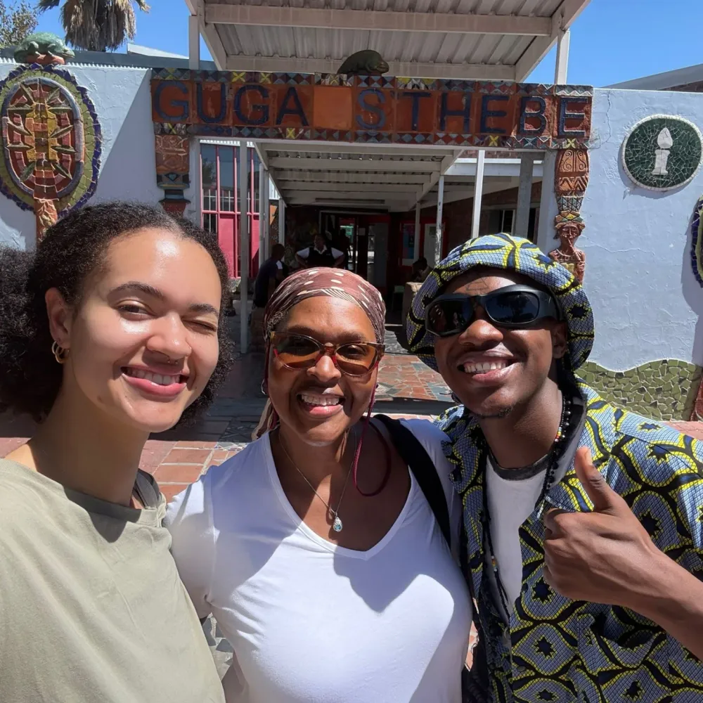 Guests and Masande taking a selfie at the Guga S'thebe entrance