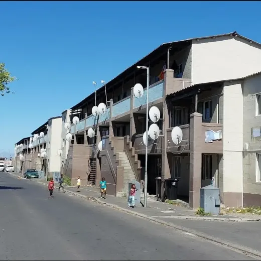 Langa street flats with satellite dishes