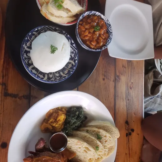 Traditional township meal of pap and samp